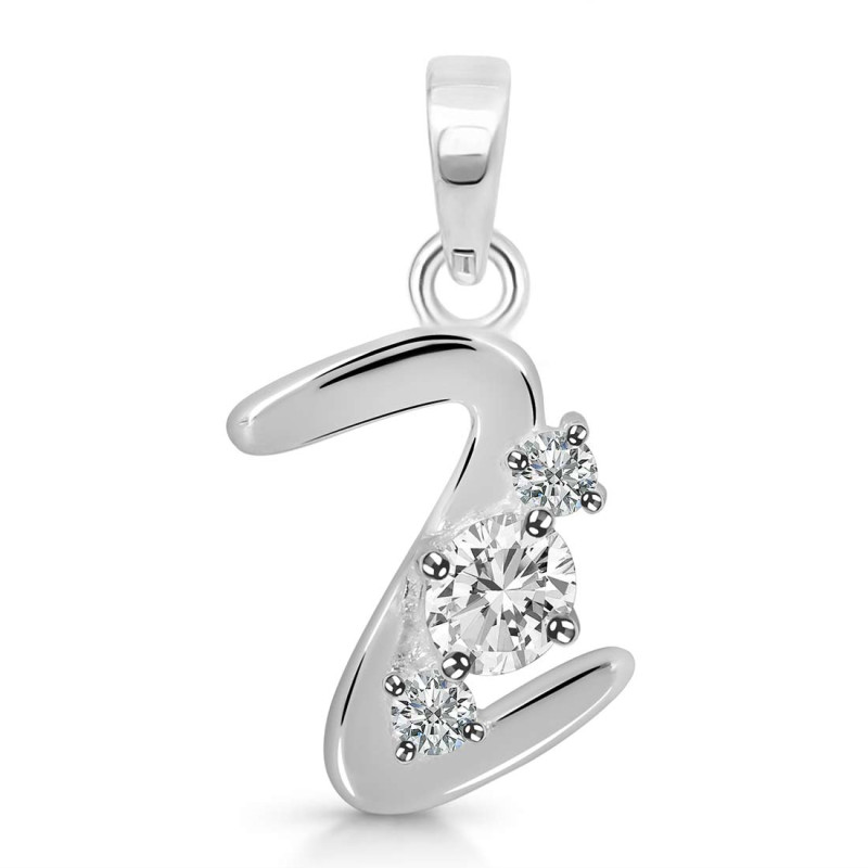 Cubic Zirconia Alphabet Z Pendant CUZ-RDA-78.