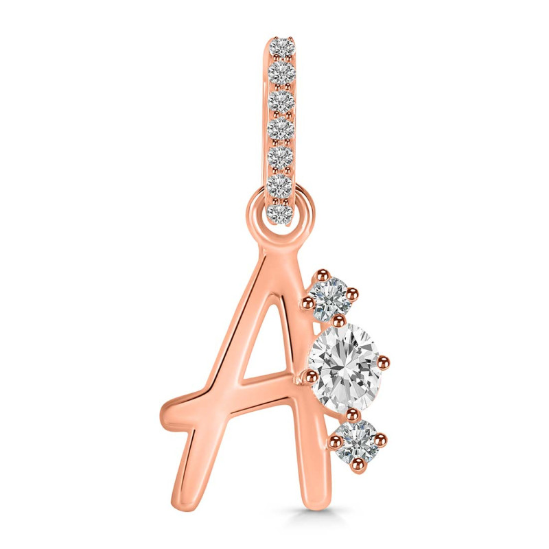 Cubic Zirconia Alphabet A Pendant CUZ-RDA-79.