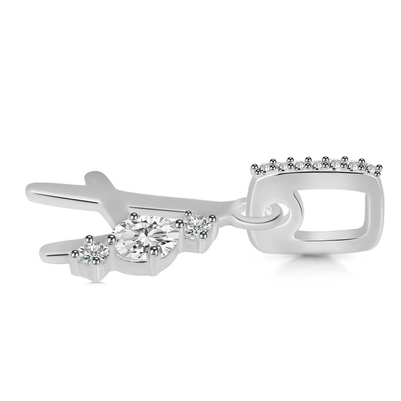 Cubic Zirconia Alphabet A Pendant