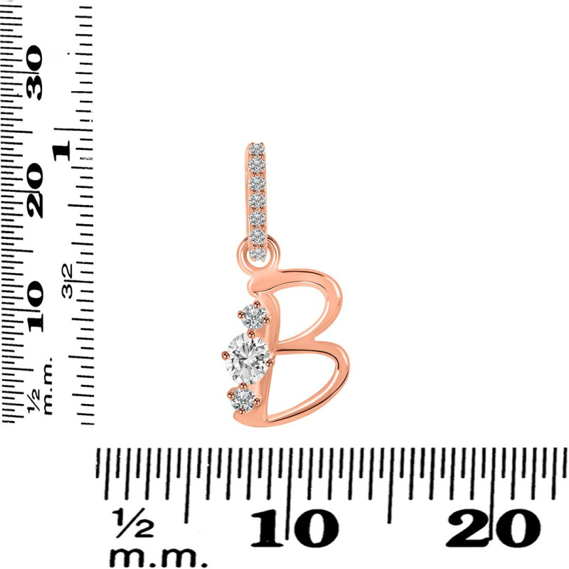 Cubic Zirconia Alphabet B Pendant CUZ-RDA-80.