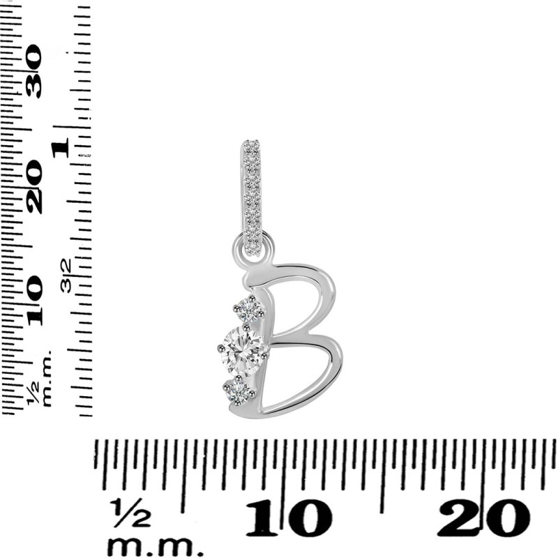 Cubic Zirconia Alphabet B Pendant CUZ-RDA-80.