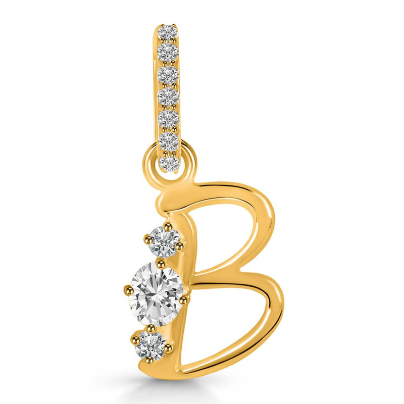 Cubic Zirconia Alphabet B Pendant CUZ-RDA-80.