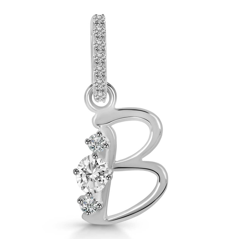 Cubic Zirconia Alphabet B Pendant CUZ-RDA-80.