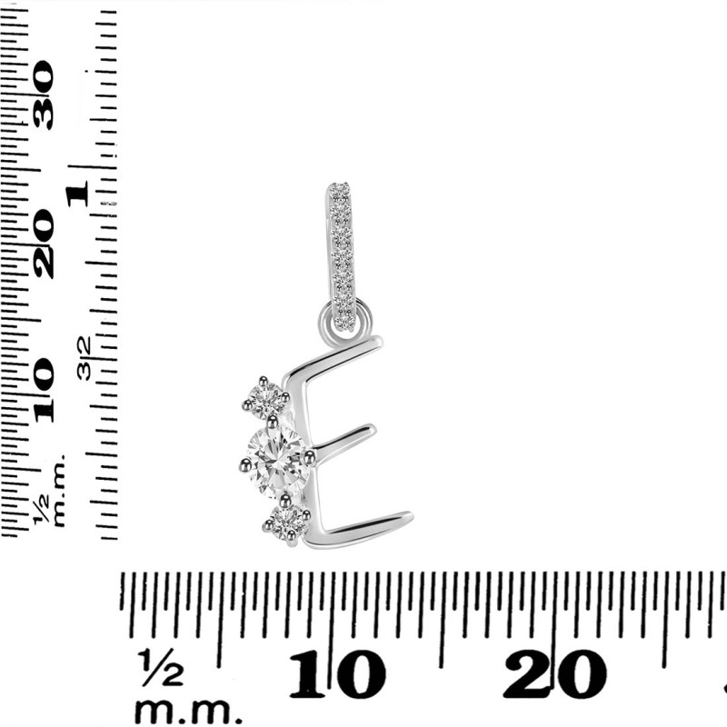 Cubic Zirconia Alphabet E Pendant CUZ-RDA-83.