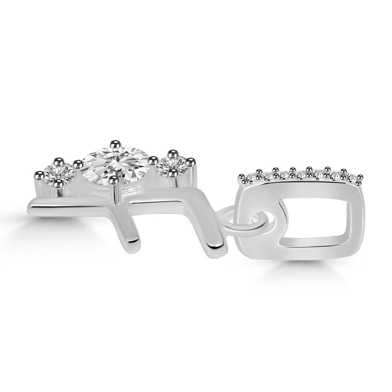 Cubic Zirconia Alphabet F Pendant