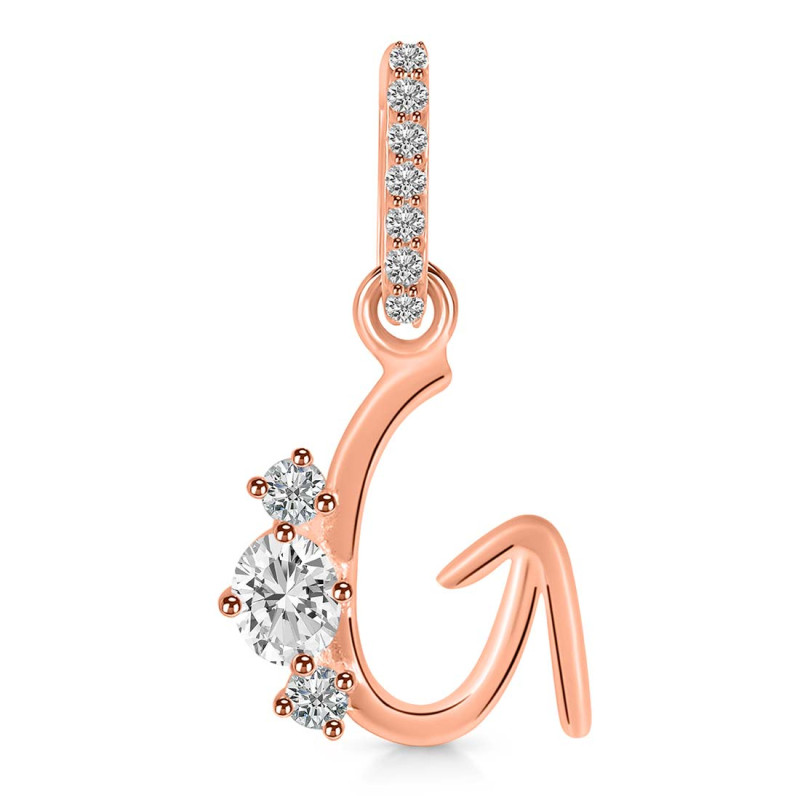 Cubic Zirconia Alphabet G Pendant CUZ-RDA-85.