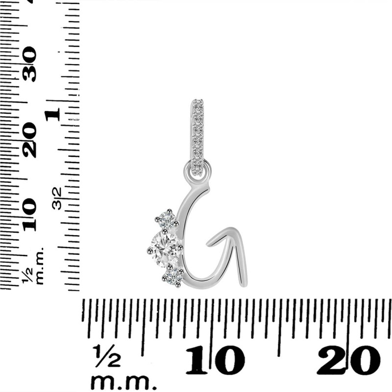 Cubic Zirconia Alphabet G Pendant CUZ-RDA-85.