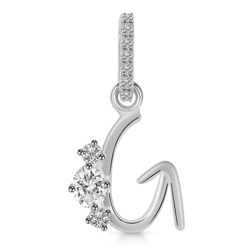 Cubic Zirconia Alphabet G Pendant CUZ-RDA-85.