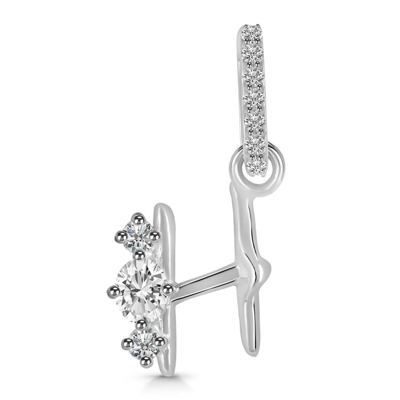 Cubic Zirconia Alphabet H Pendant CUZ-RDA-86.