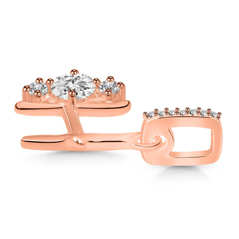Cubic Zirconia Alphabet H Pendant CUZ-RDA-86.