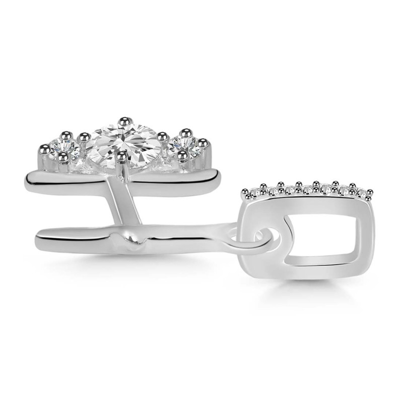 Cubic Zirconia Alphabet H Pendant