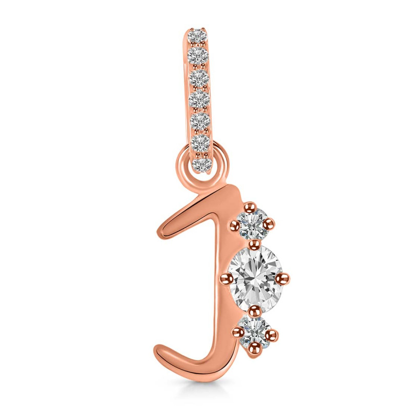 Cubic Zirconia Alphabet J Pendant CUZ-RDA-88.