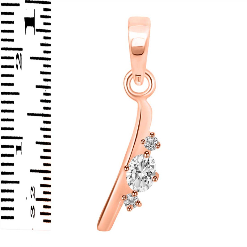 Cubic Zirconia Alphabet I Pendant CUZ-RDA-9.
