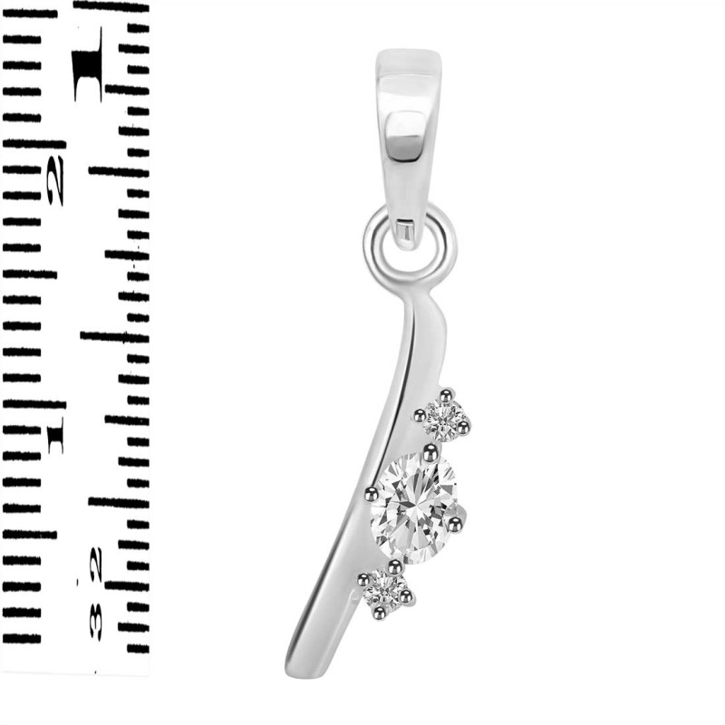 Cubic Zirconia Alphabet I Pendant CUZ-RDA-9.