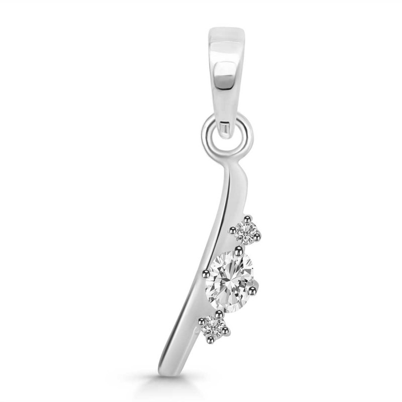 Cubic Zirconia Alphabet I Pendant CUZ-RDA-9.