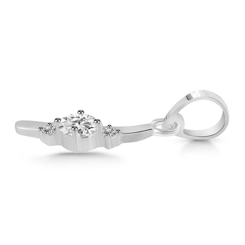 Cubic Zirconia Alphabet I Pendant