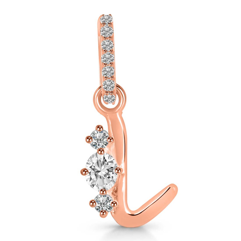 Cubic Zirconia Alphabet L Pendant CUZ-RDA-90.