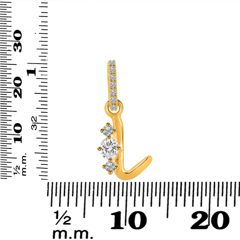 Cubic Zirconia Alphabet L Pendant CUZ-RDA-90.