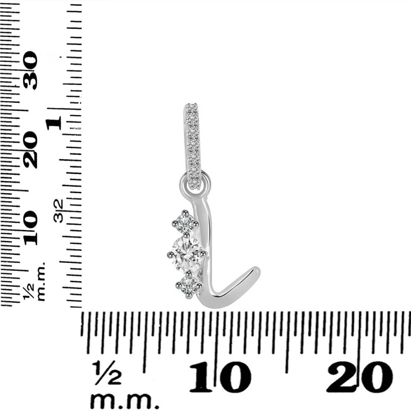 Cubic Zirconia Alphabet L Pendant CUZ-RDA-90.