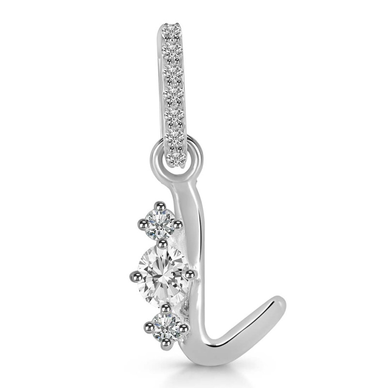 Cubic Zirconia Alphabet L Pendant CUZ-RDA-90.