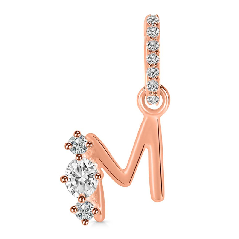 Cubic Zirconia Alphabet M Pendant CUZ-RDA-91.
