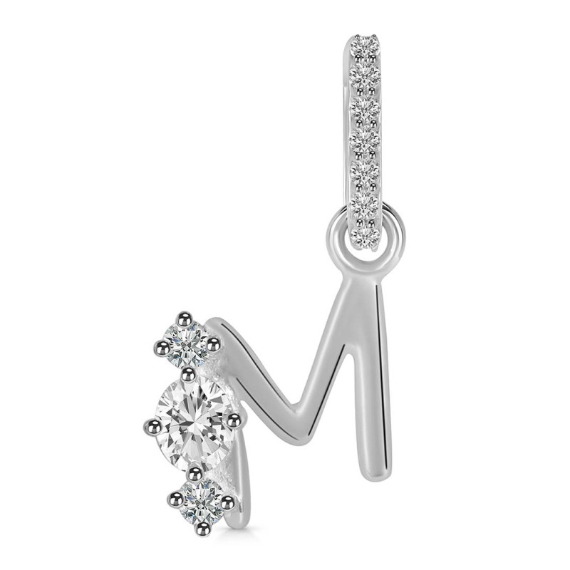 Cubic Zirconia Alphabet M Pendant CUZ-RDA-91.