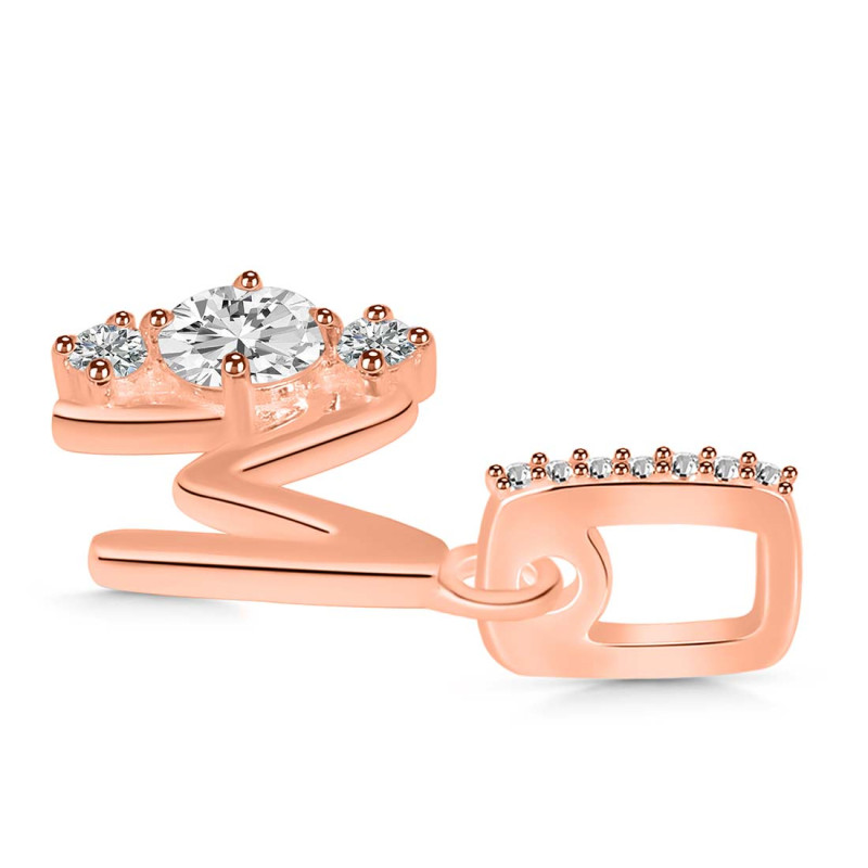 Cubic Zirconia Alphabet M Pendant CUZ-RDA-91.
