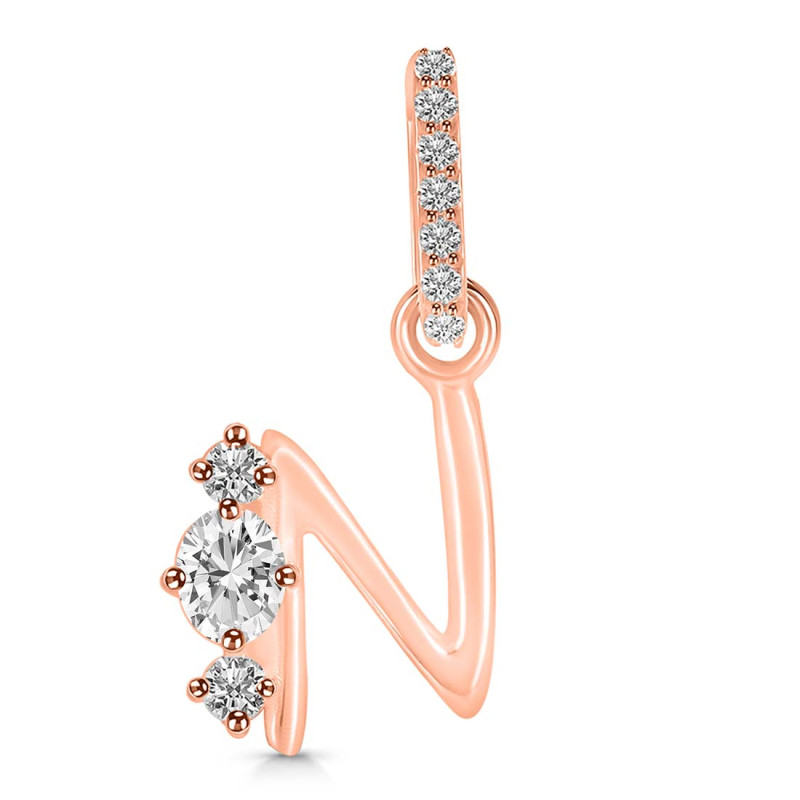 Cubic Zirconia Alphabet N Pendant CUZ-RDA-92.