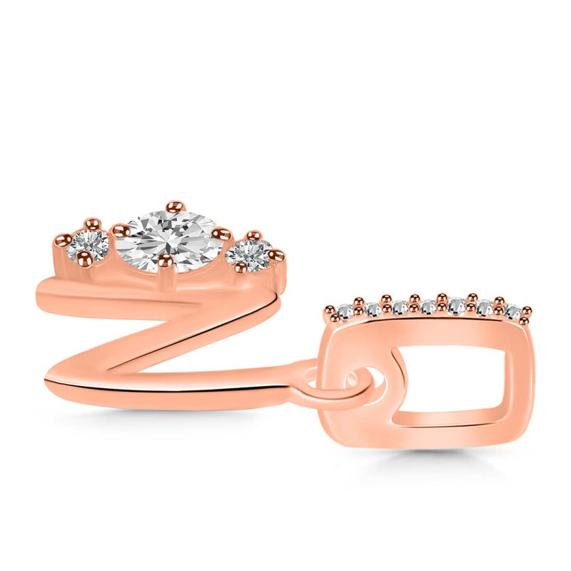 Cubic Zirconia Alphabet N Pendant CUZ-RDA-92.
