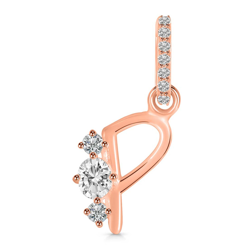 Cubic Zirconia Alphabet P Pendant CUZ-RDA-94.