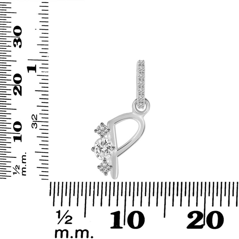 Cubic Zirconia Alphabet P Pendant CUZ-RDA-94.