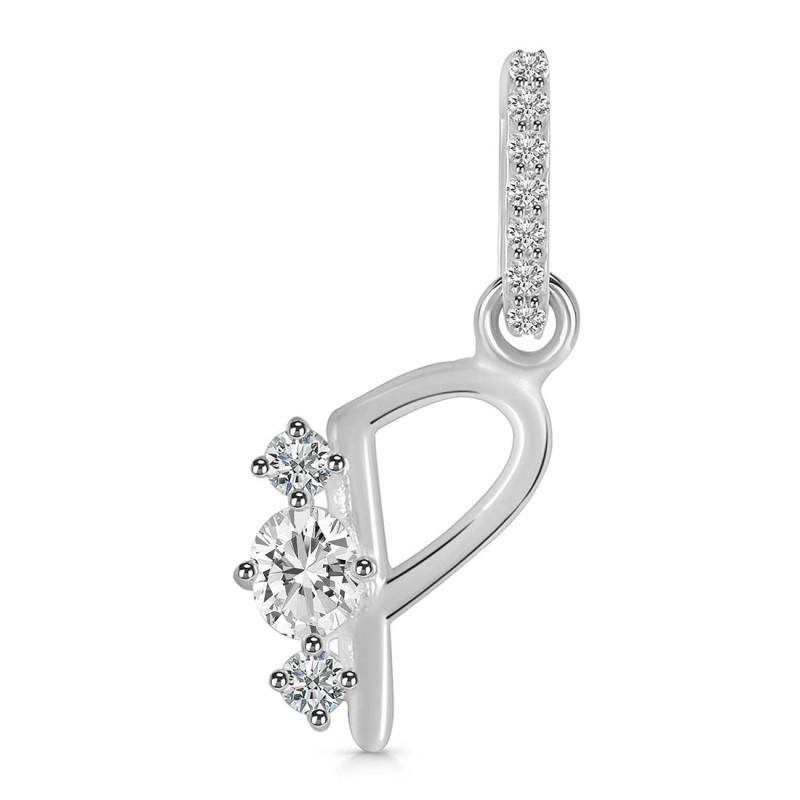 Cubic Zirconia Alphabet P Pendant CUZ-RDA-94.