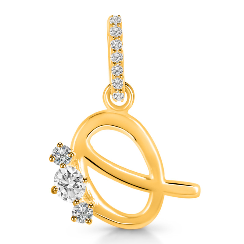 Cubic Zirconia Alphabet Q Pendant CUZ-RDA-95.