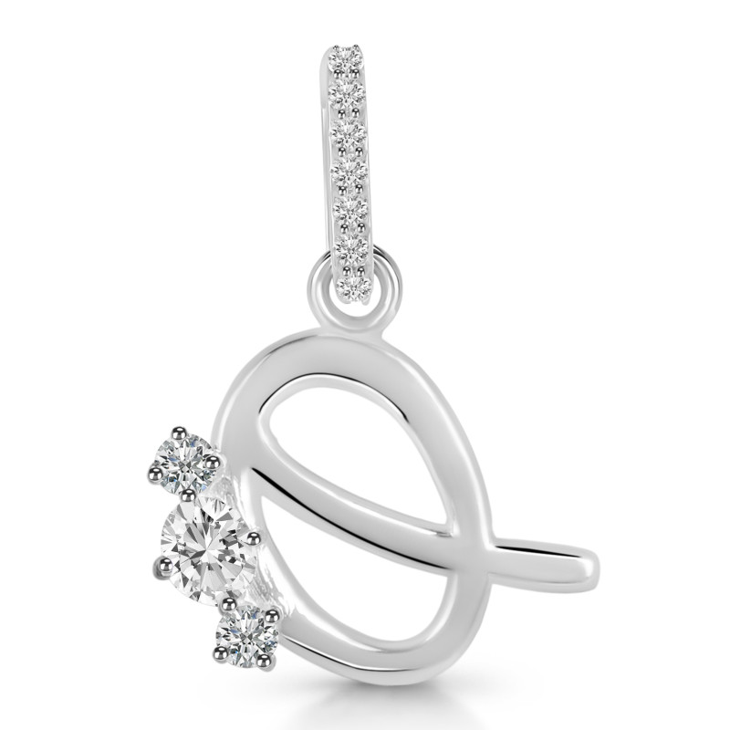 Cubic Zirconia Alphabet Q Pendant CUZ-RDA-95.