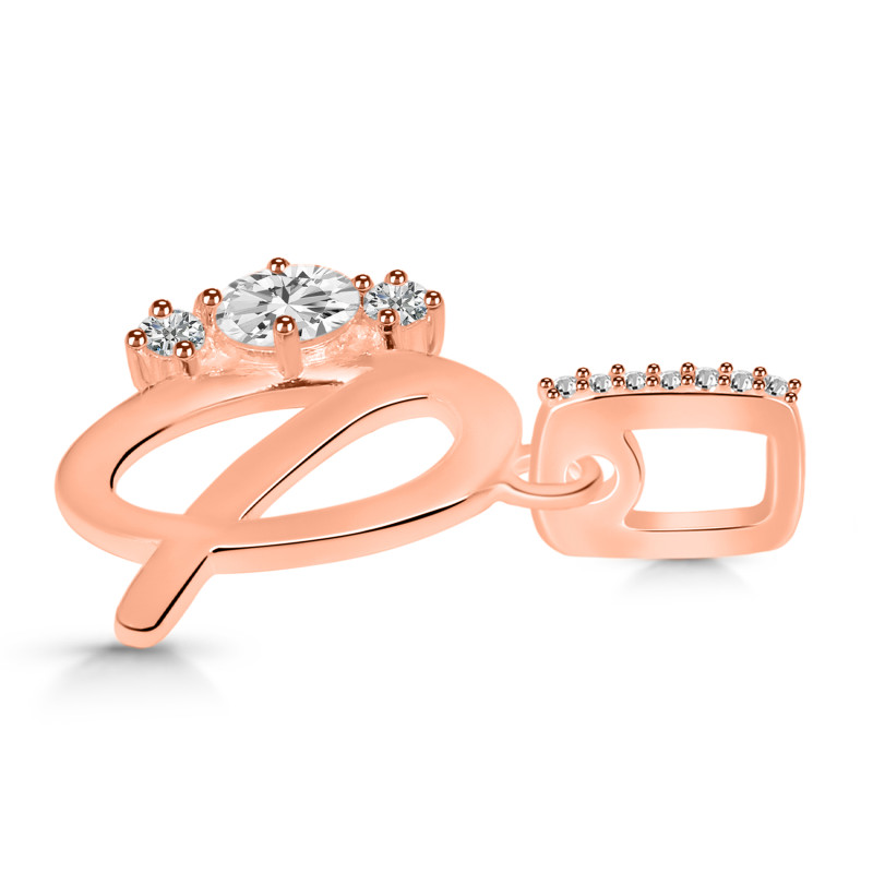Cubic Zirconia Alphabet Q Pendant CUZ-RDA-95.