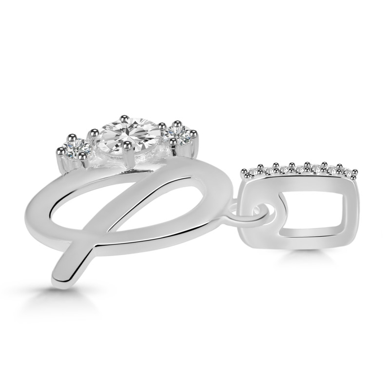 Cubic Zirconia Alphabet Q Pendant