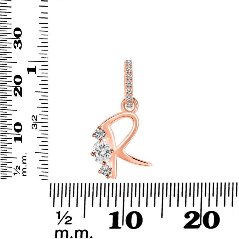 Cubic Zirconia Alphabet R Pendant CUZ-RDA-96.