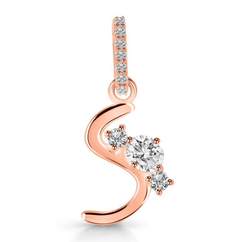 Cubic Zirconia Alphabet S Pendant CUZ-RDA-97.