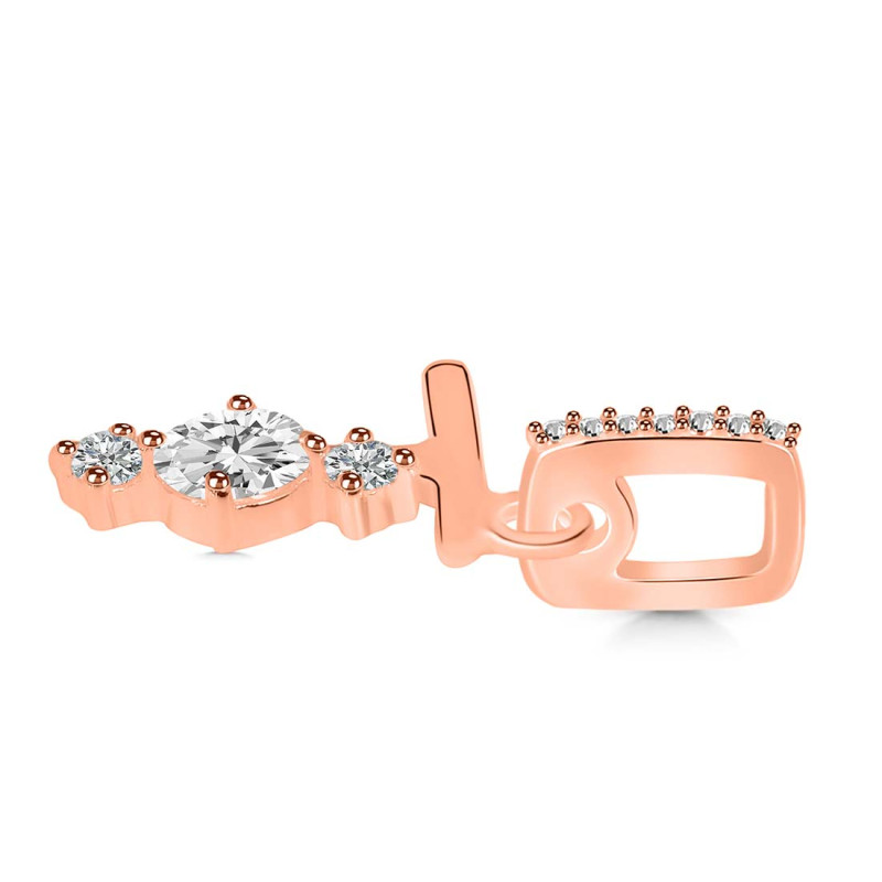 Cubic Zirconia Alphabet T Pendant CUZ-RDA-98.