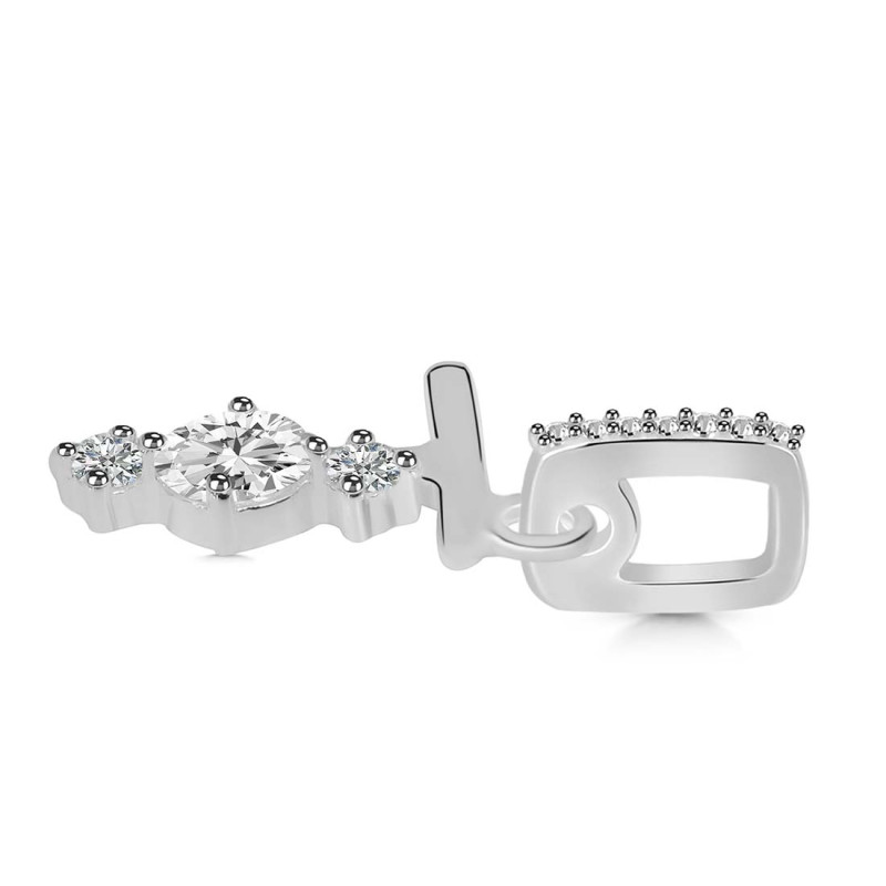 Cubic Zirconia Alphabet T Pendant