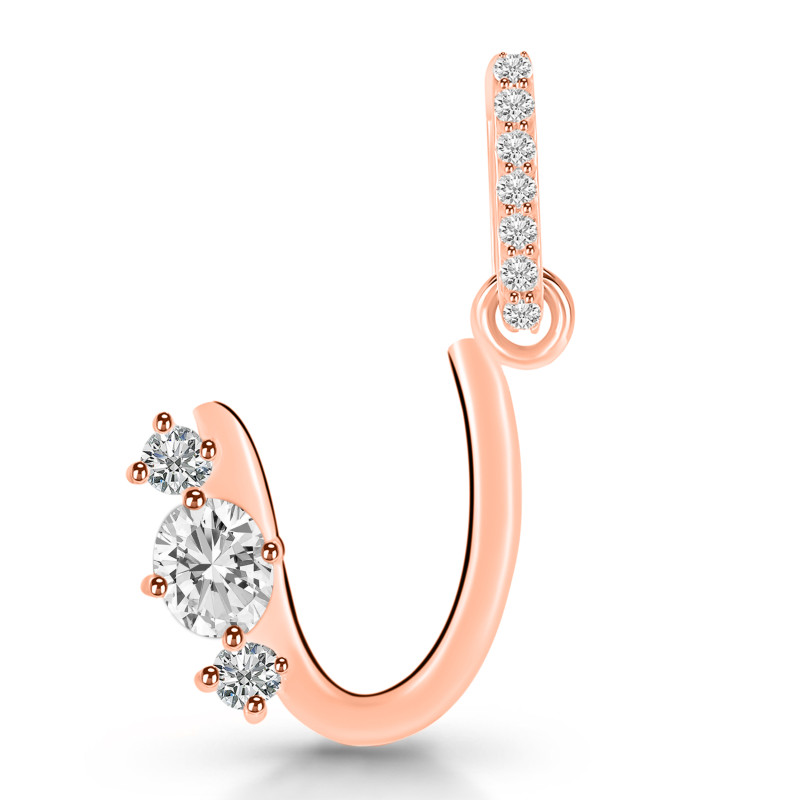 Cubic Zirconia Alphabet U Pendant CUZ-RDA-99.