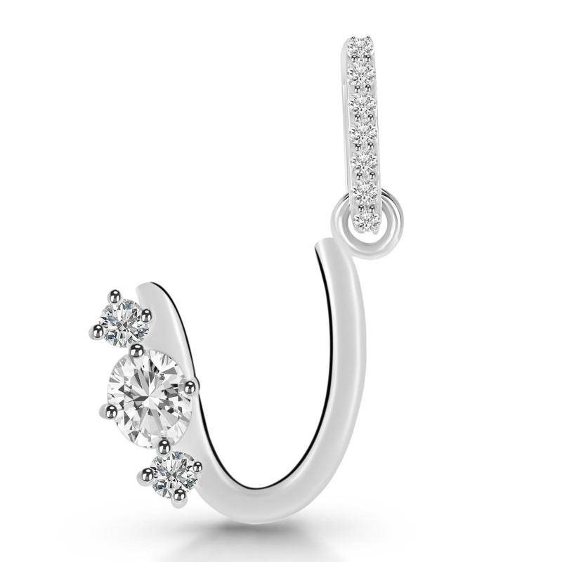 Cubic Zirconia Alphabet U Pendant CUZ-RDA-99.