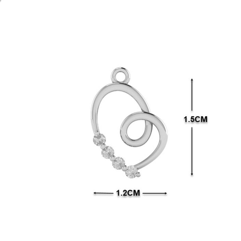 Cubic Zirconia Heart Necklace CUZ-RDN-51.