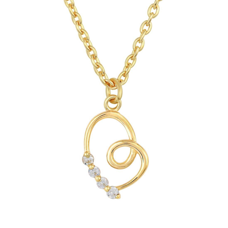 Cubic Zirconia Heart Necklace CUZ-RDN-51.