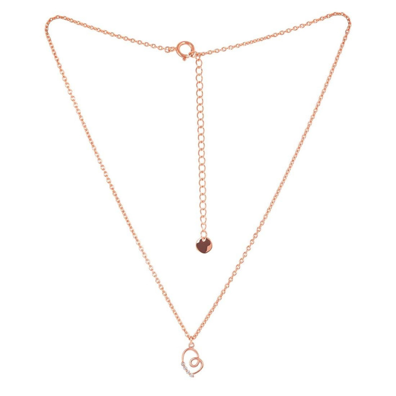 Cubic Zirconia Heart Necklace CUZ-RDN-51.