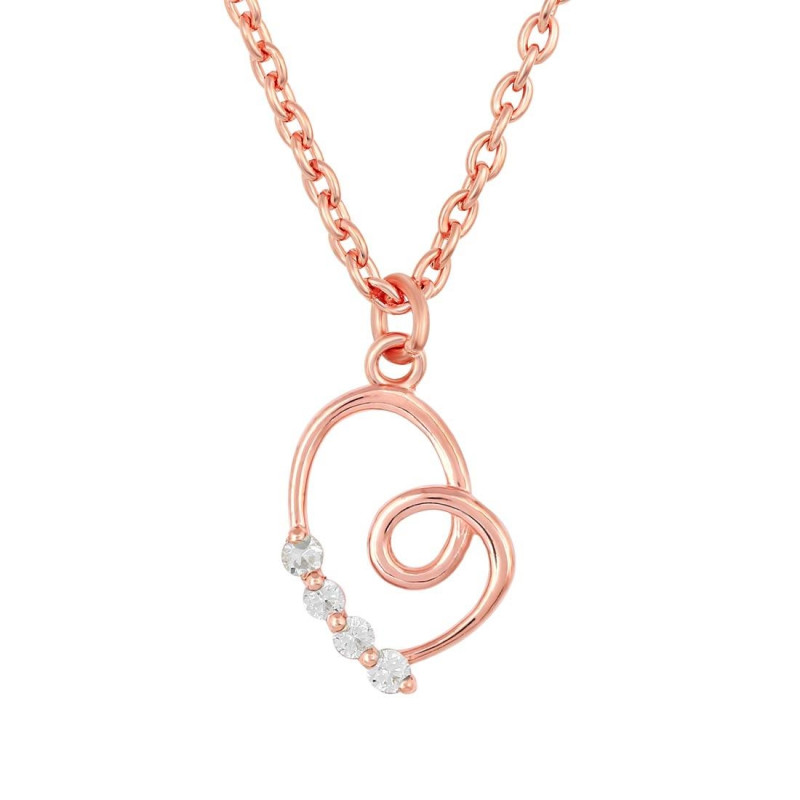 Cubic Zirconia Heart Necklace CUZ-RDN-51.