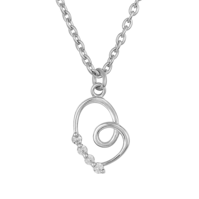Cubic Zirconia Heart Necklace CUZ-RDN-51.