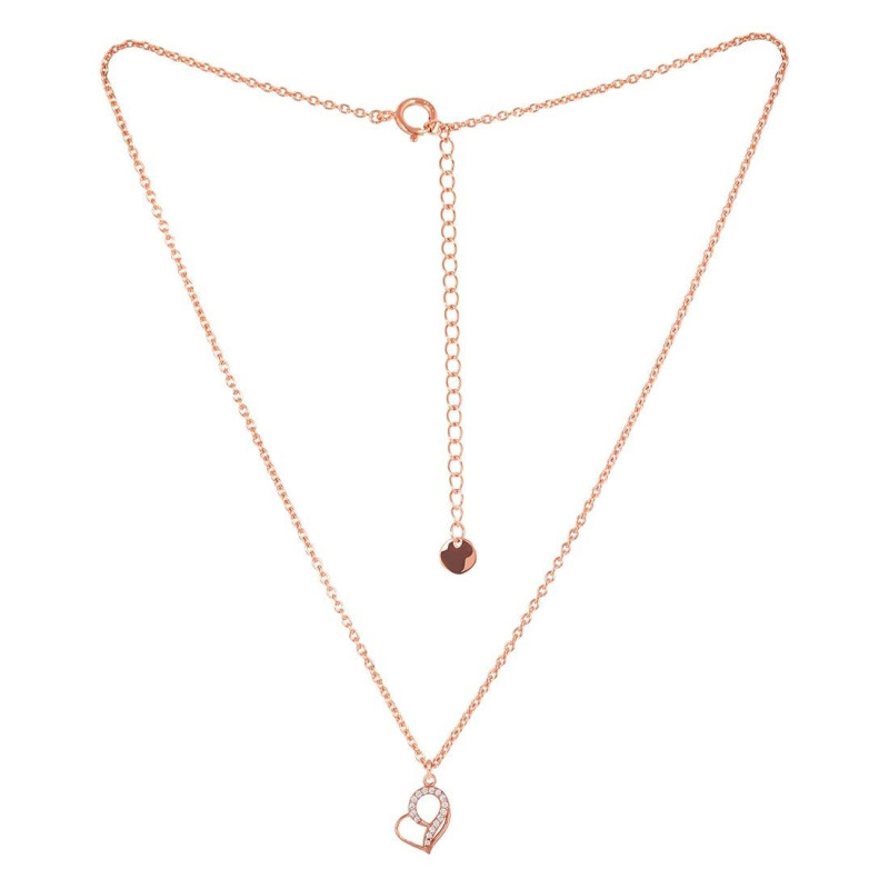 Cubic Zirconia Heart Necklace CUZ-RDN-55.