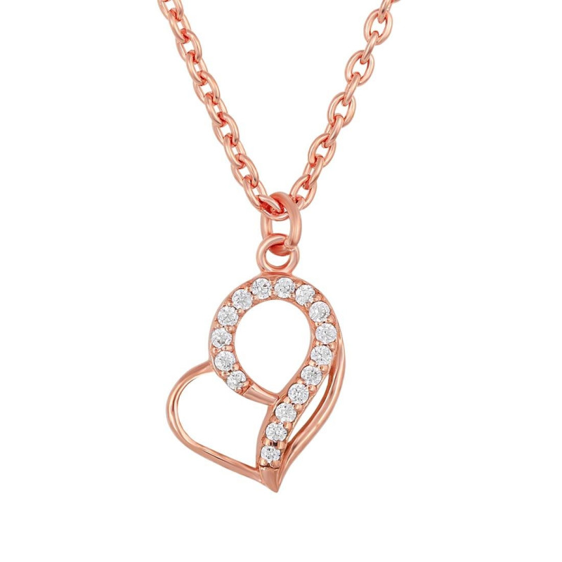 Cubic Zirconia Heart Necklace CUZ-RDN-55.