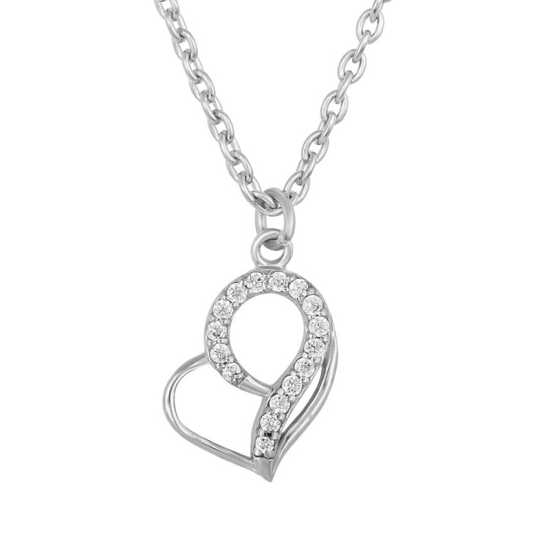 Cubic Zirconia Heart Necklace CUZ-RDN-55.